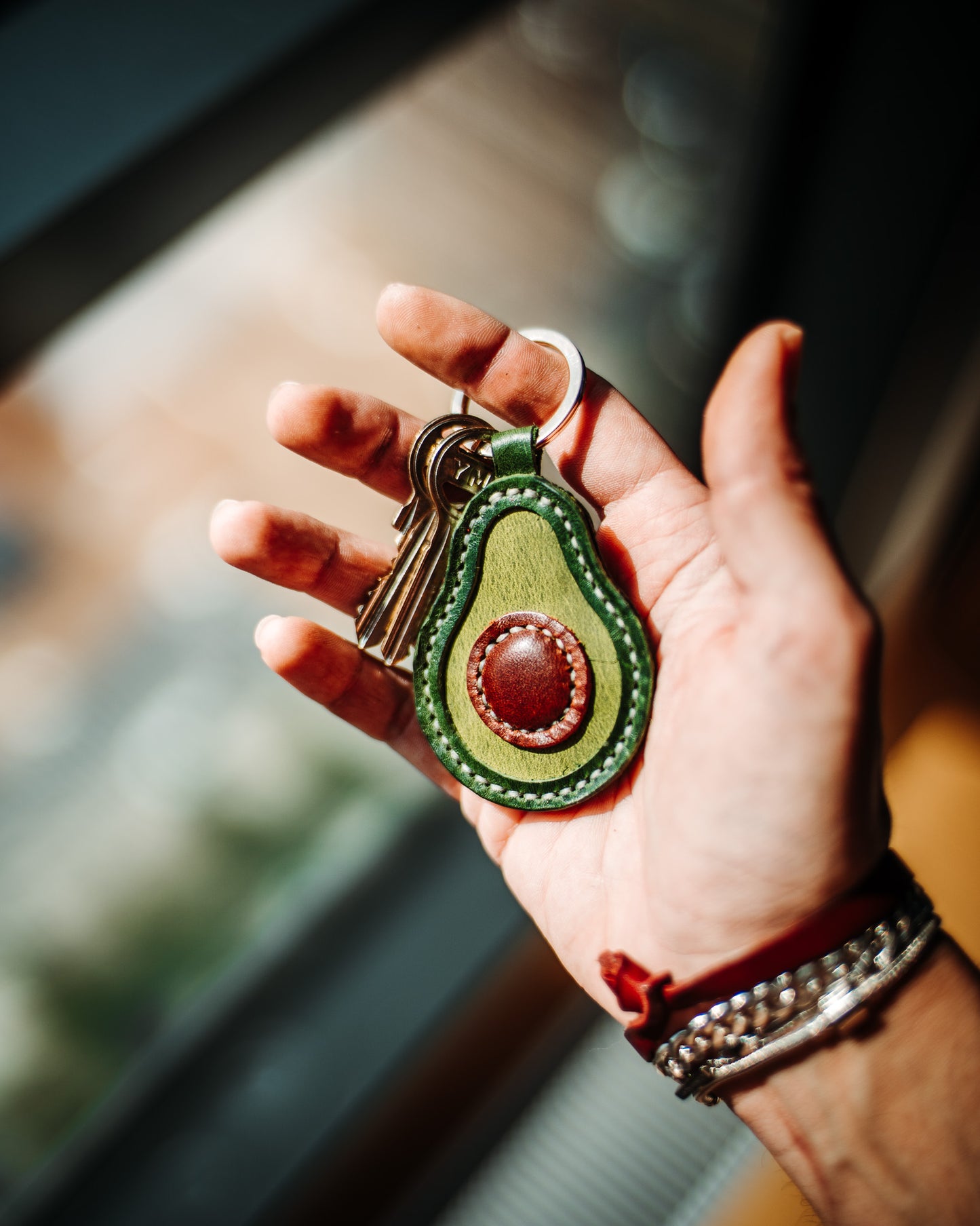 Handmade Avocado Leather Charm