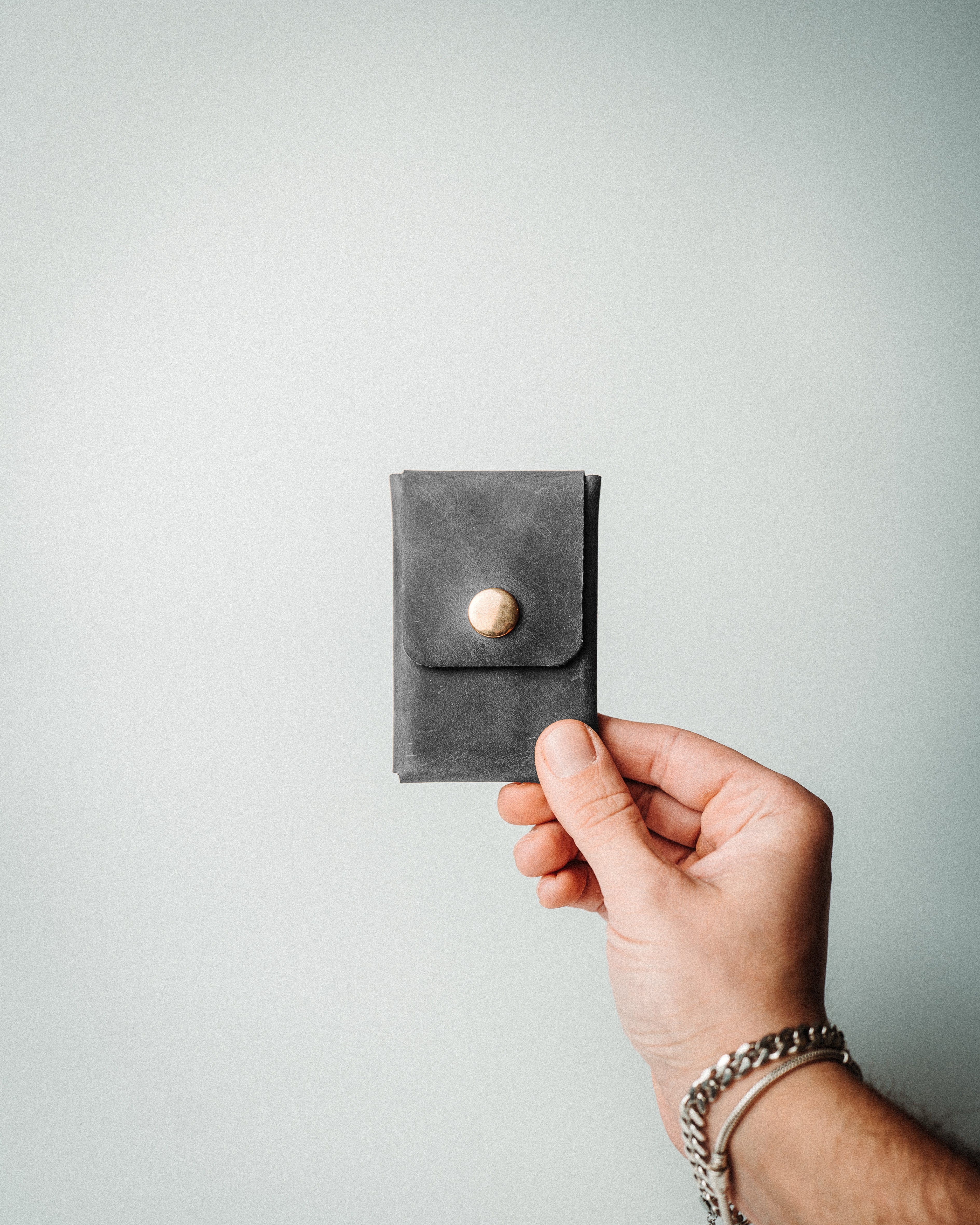 World’s Most Minimalist Wallet – Snap Version, Handmade Leather Card Holder