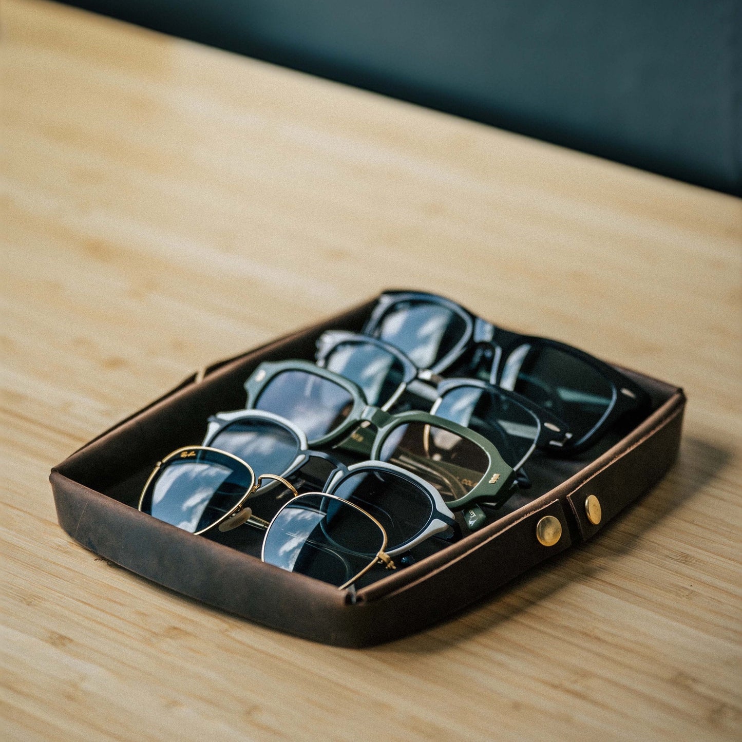 Handmade Leather Catch-All Tray – Desk Organizer, EDC & Office Gift