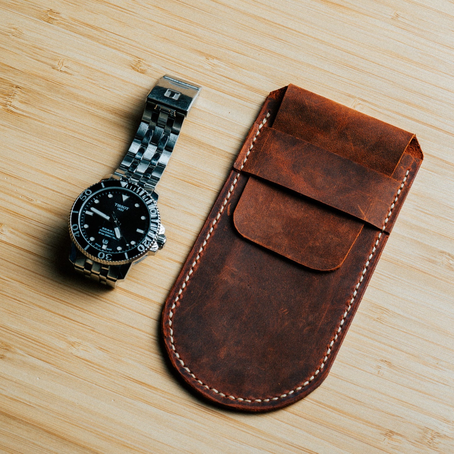 Handmade Leather Watch Travel Case