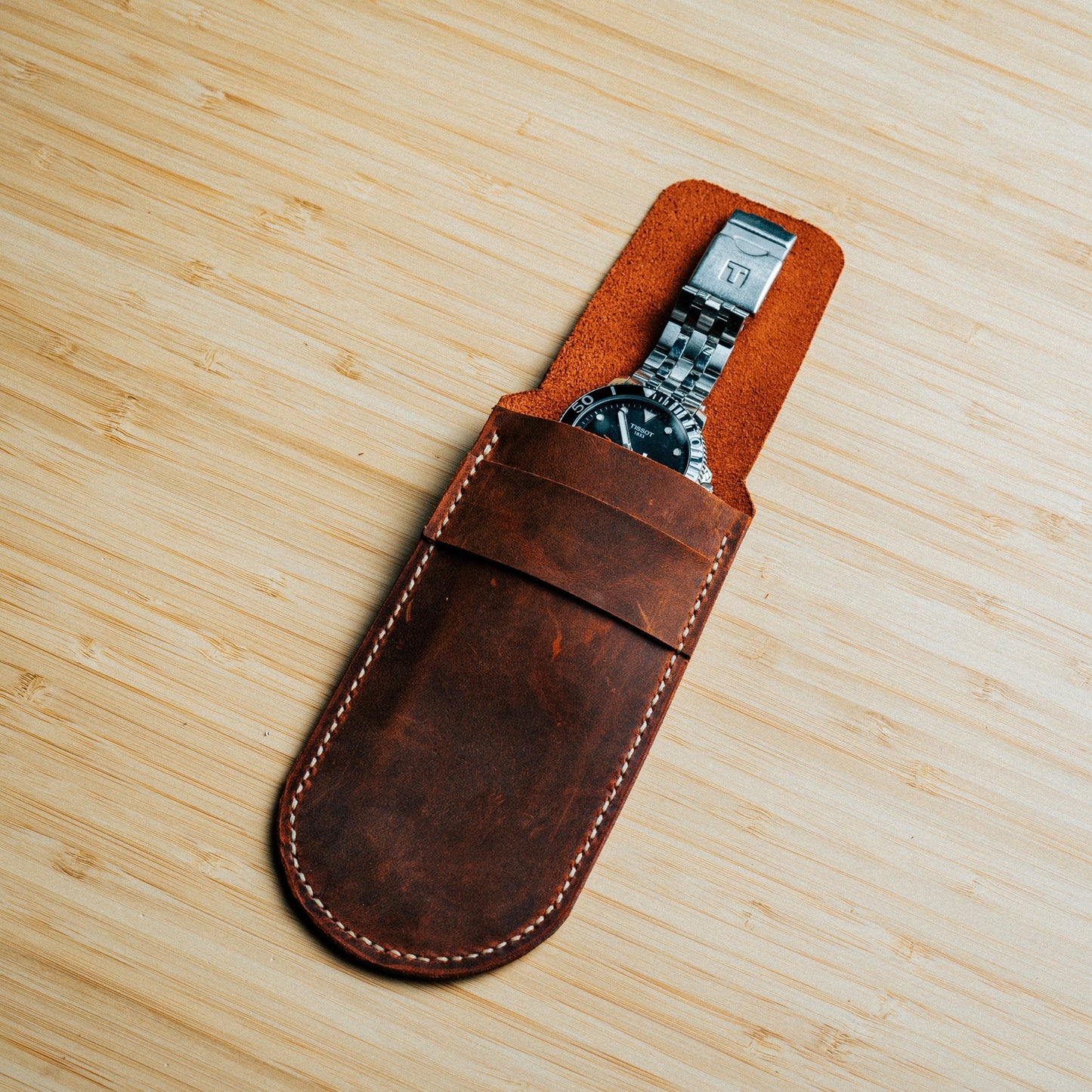 Handmade Leather Watch Travel Case