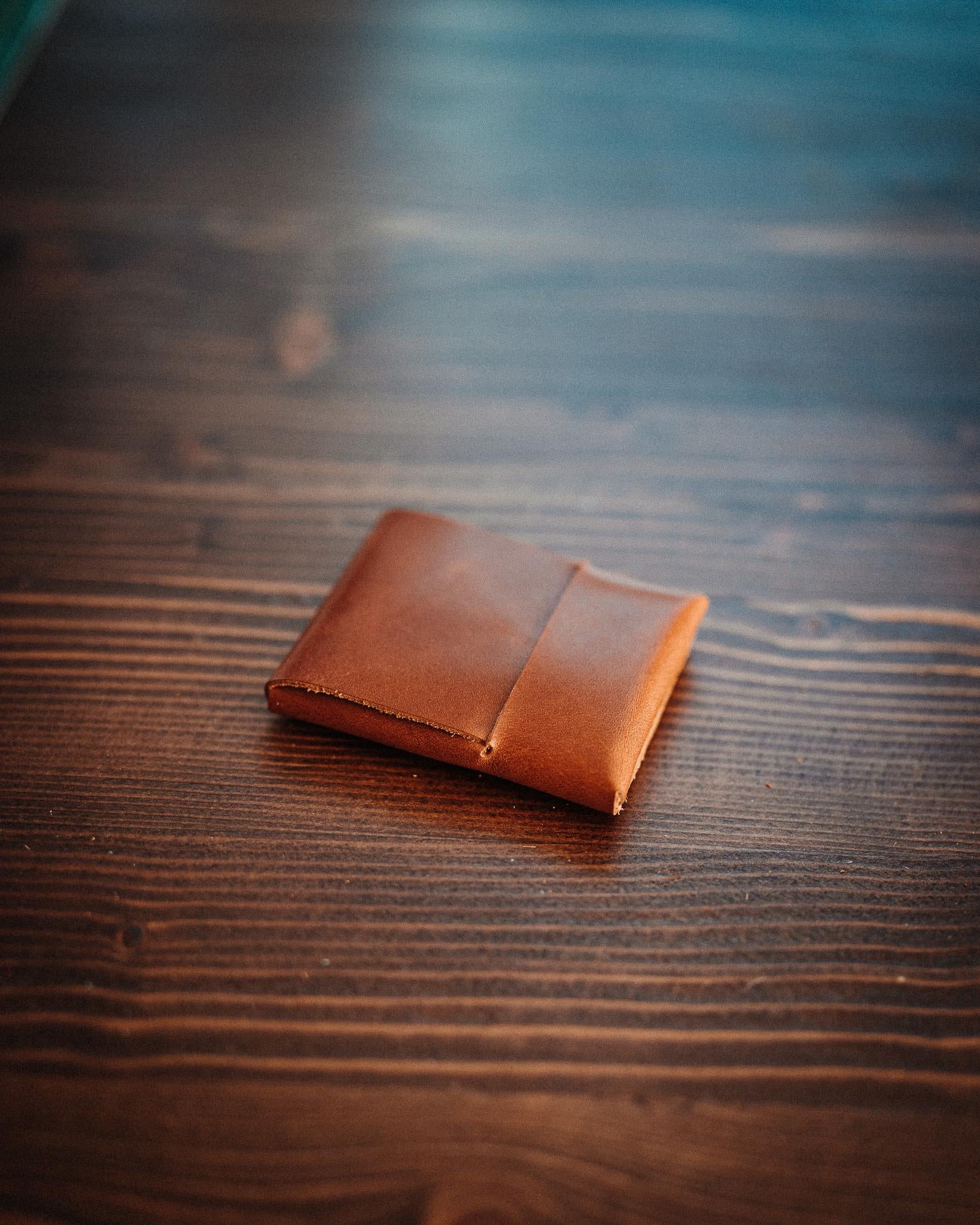 World’s Most Minimalist Leather Wallet – XL Glossy Edition, Slim Handmade Card Holder for Men & Women