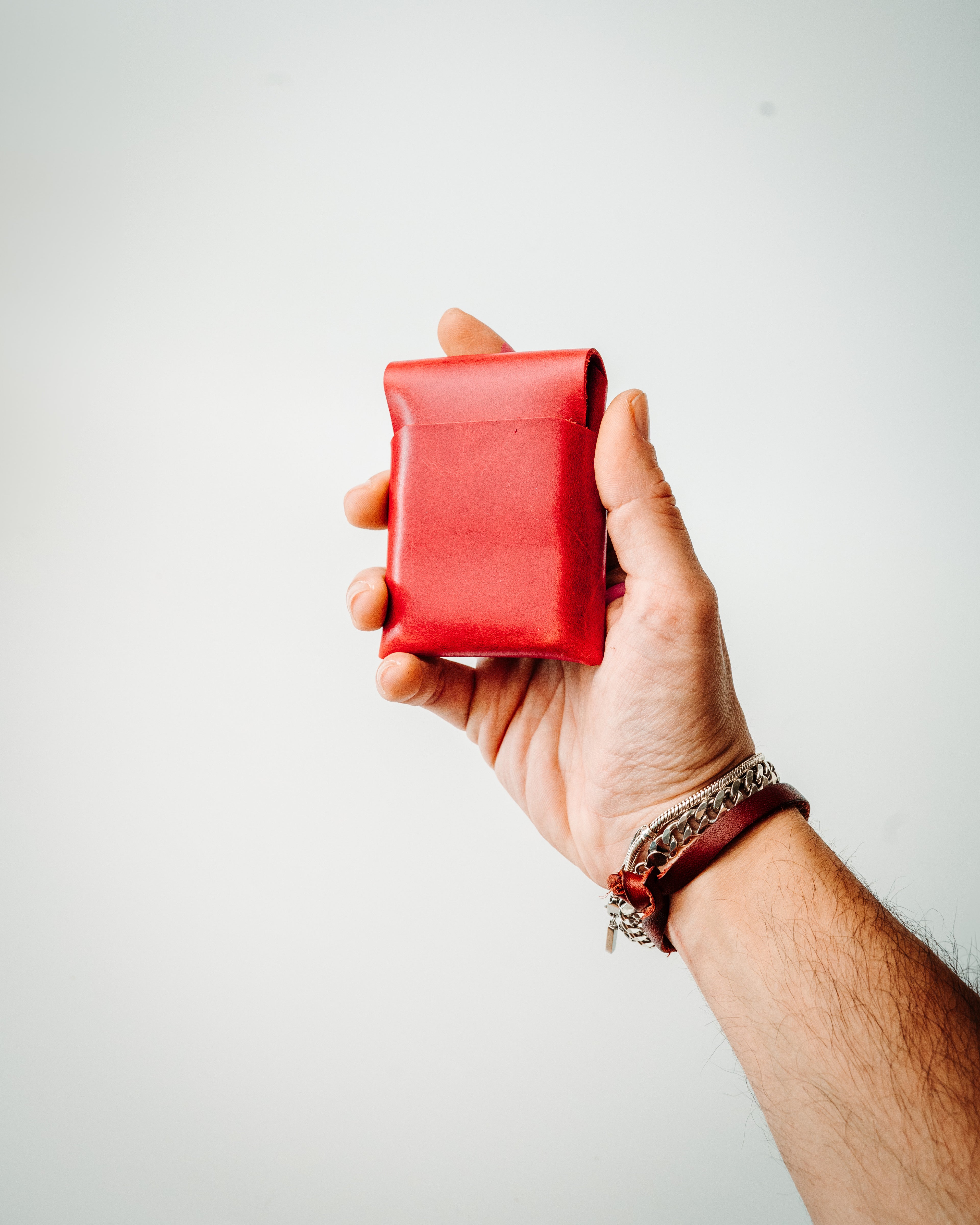 Glossy EDC Leather Wallet – Handmade Minimalist Cash & Card Holder