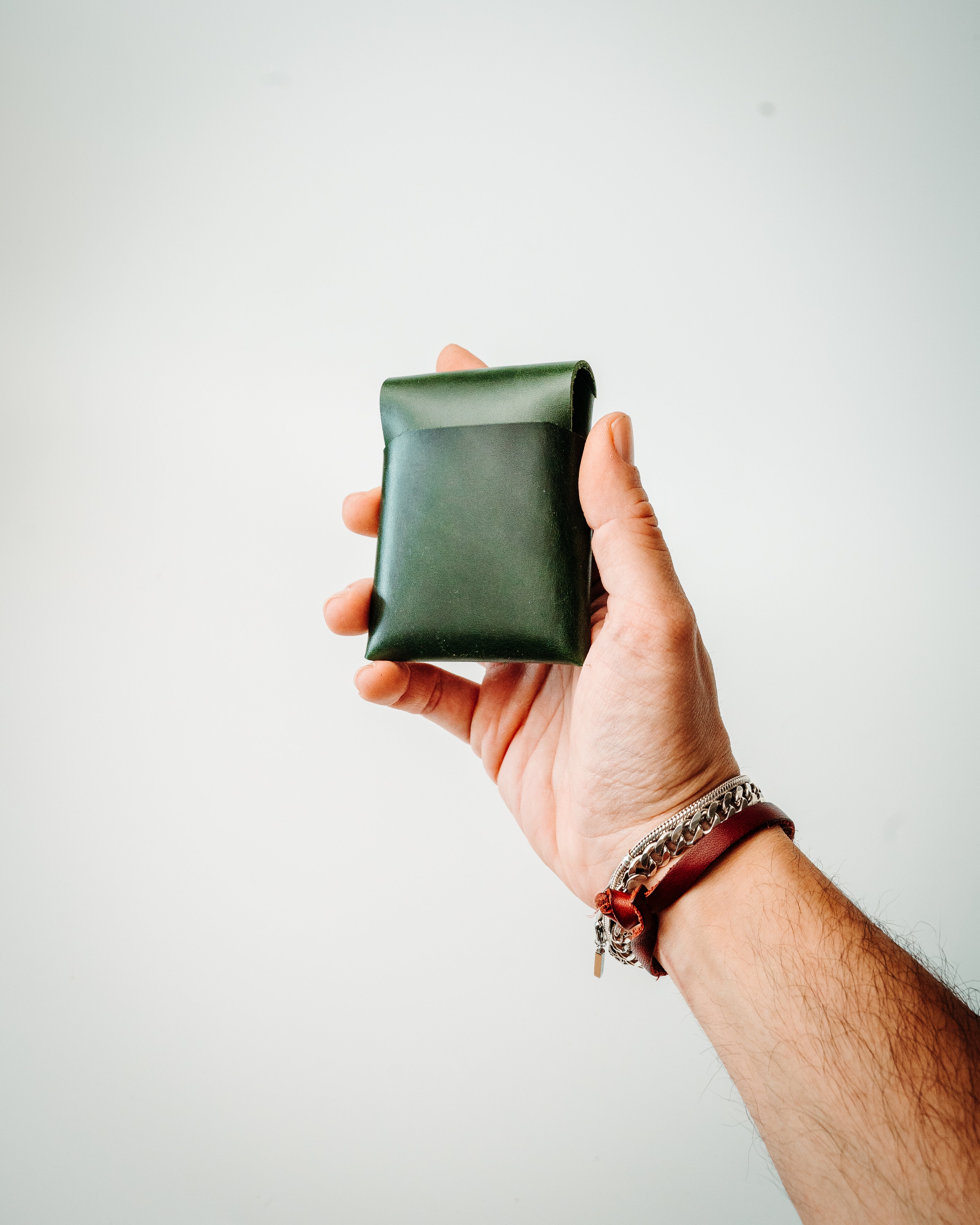 Glossy EDC Leather Wallet – Handmade Minimalist Cash & Card Holder