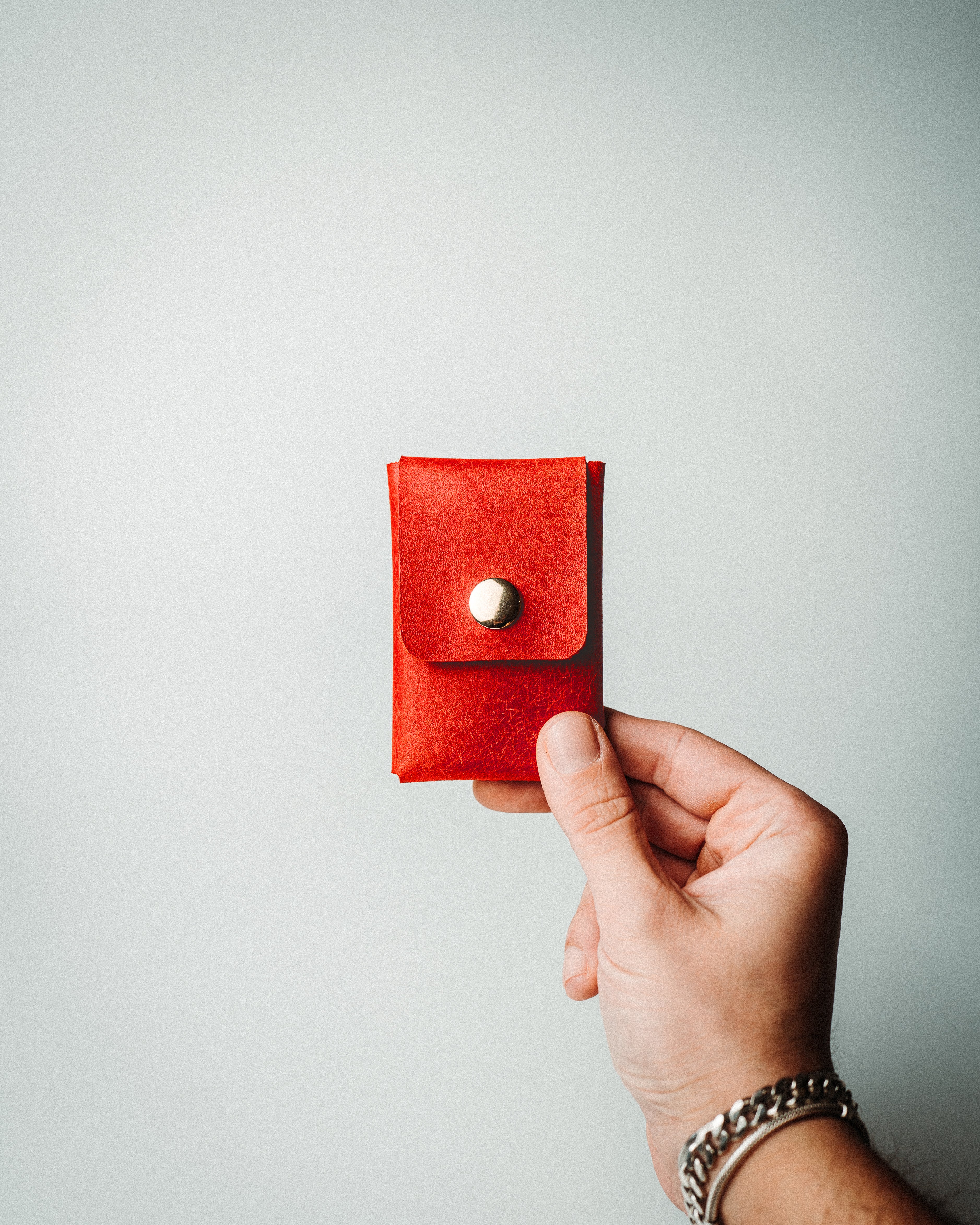World’s Most Minimalist Wallet – Snap Pueblo Edition, Handmade Leather Card Holder