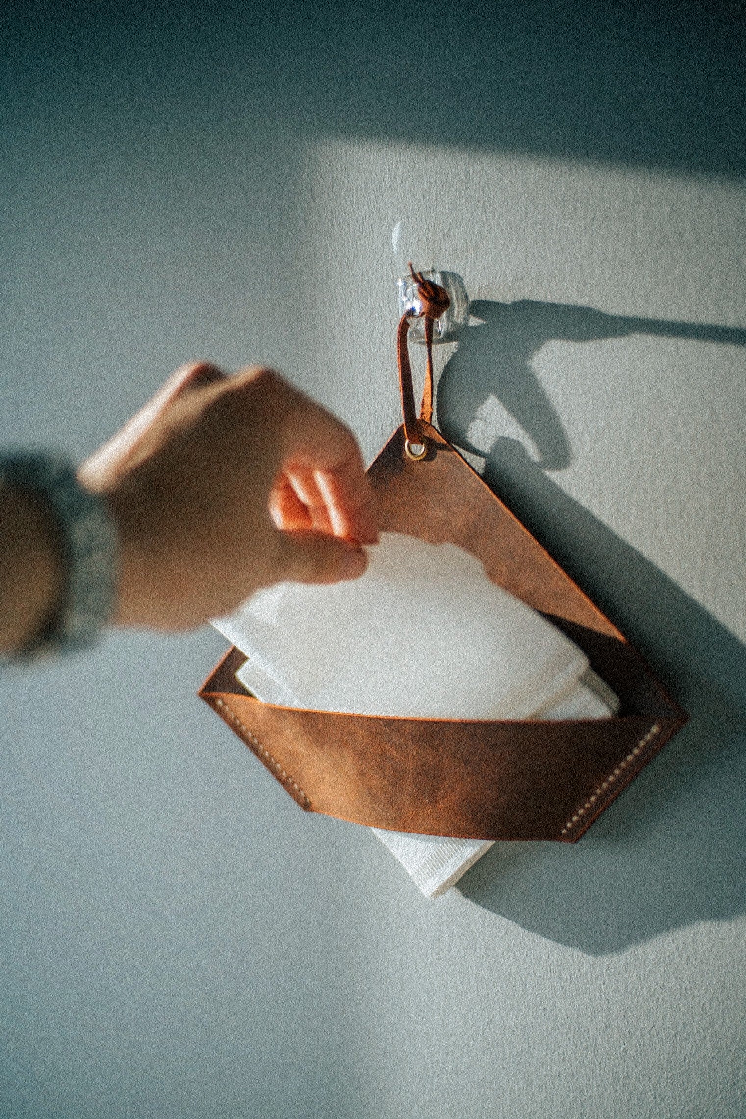 Leather Coffee Filter Holder: Wall-Mounted Pour Over Organizer