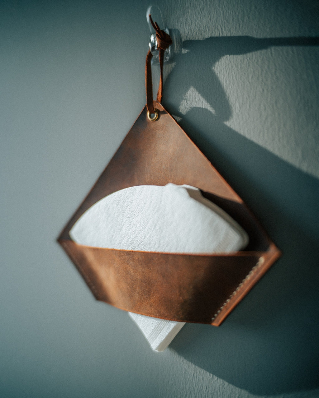 Leather Coffee Filter Holder: Wall-Mounted Pour Over Organizer