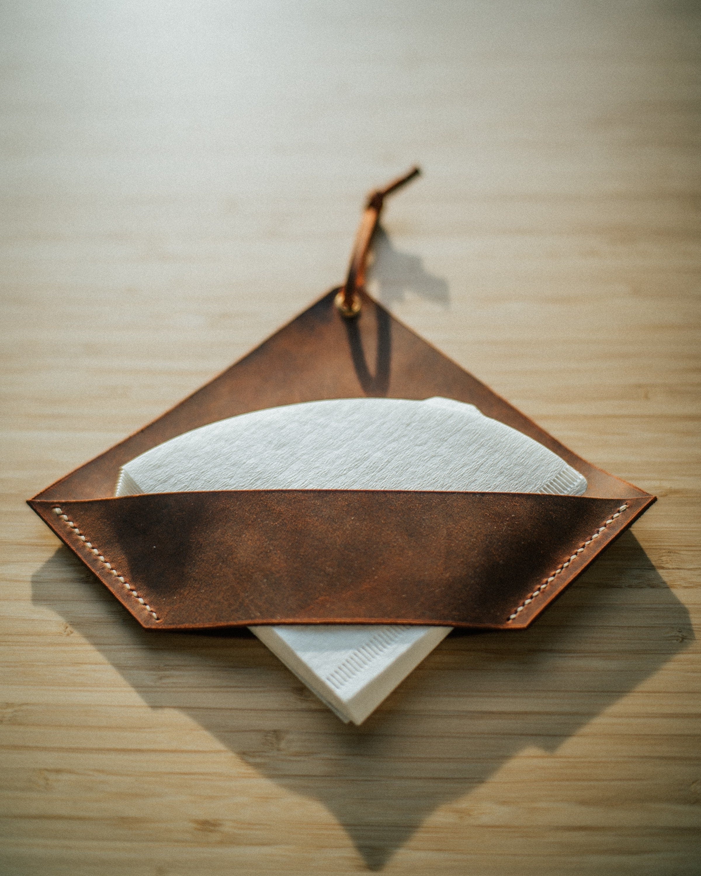 Leather Coffee Filter Holder: Wall-Mounted Pour Over Organizer