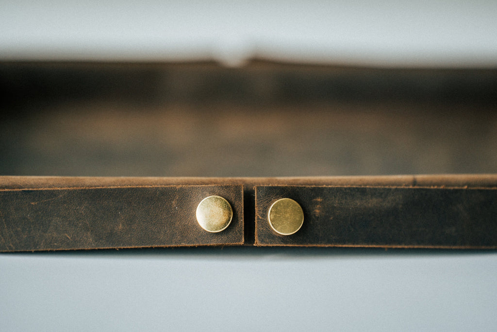 Handmade Leather Catch-All Tray – Desk Organizer, EDC & Office Gift