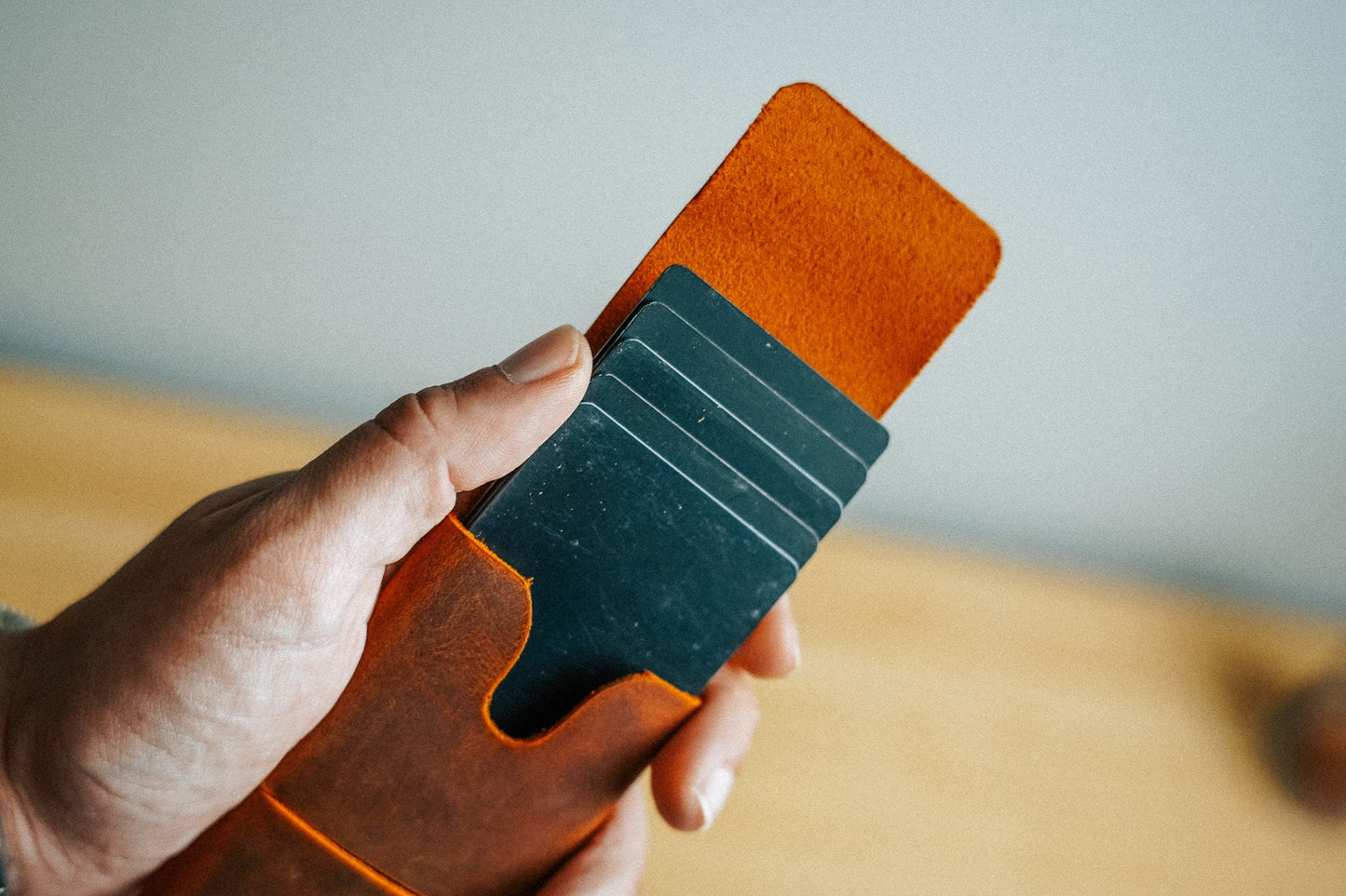 World’s Most Minimalist Leather Wallet – Slim Handmade Card Holder for Men & Women