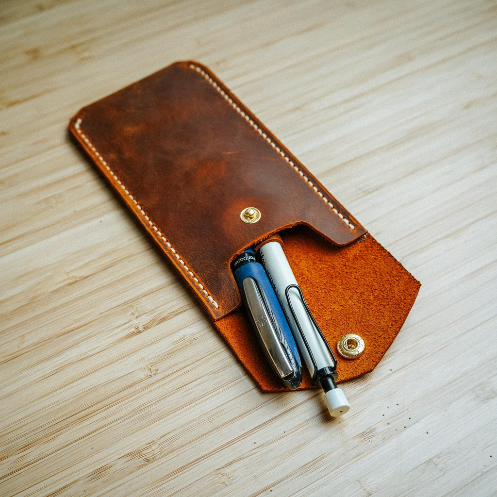 Handmade Leather Pen Case – Classic Pencil Pouch, Durable Everyday Carry