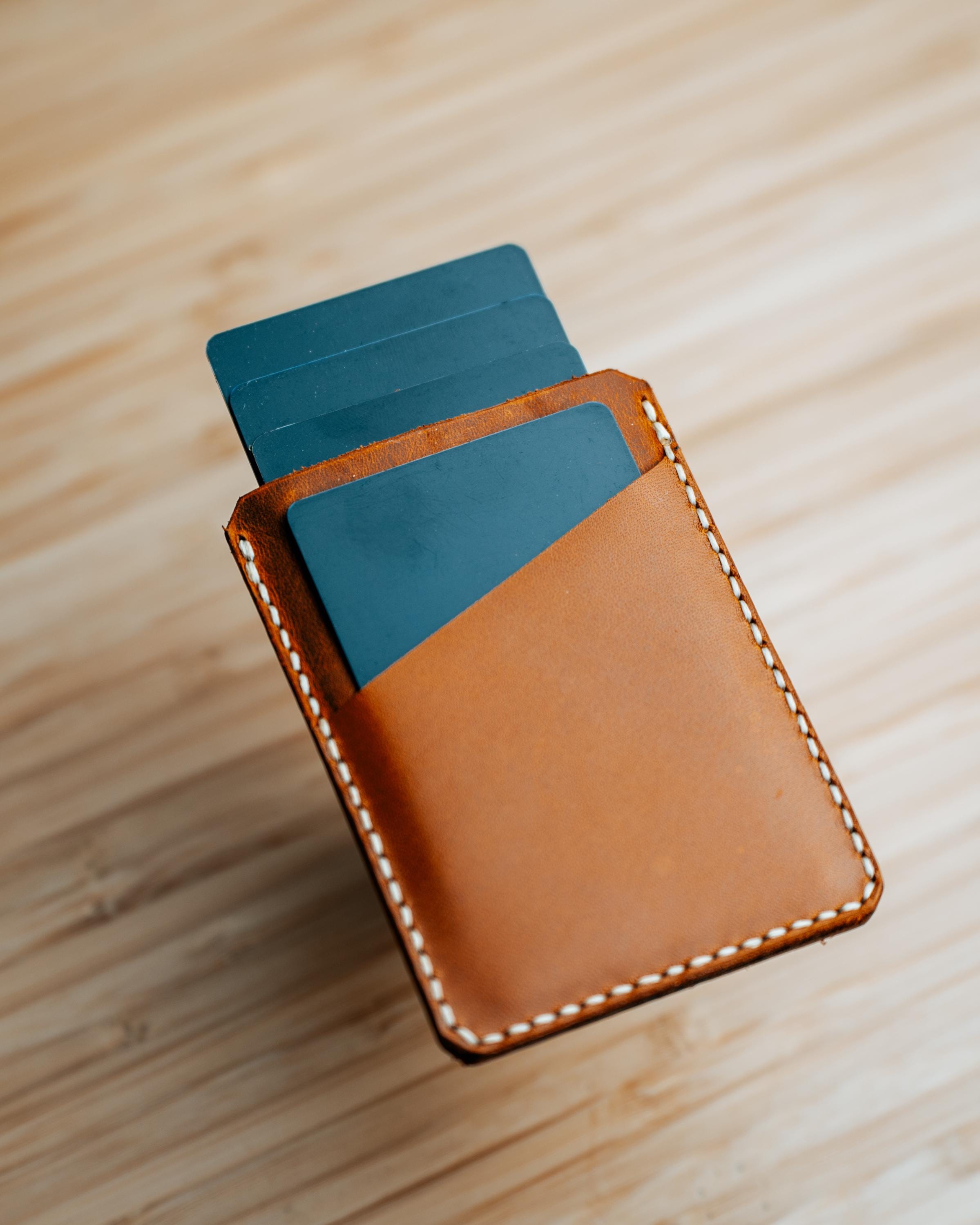 Minimalist Leather Front Pocket Wallet – Handmade Slim Card Holder, Everyday Carry