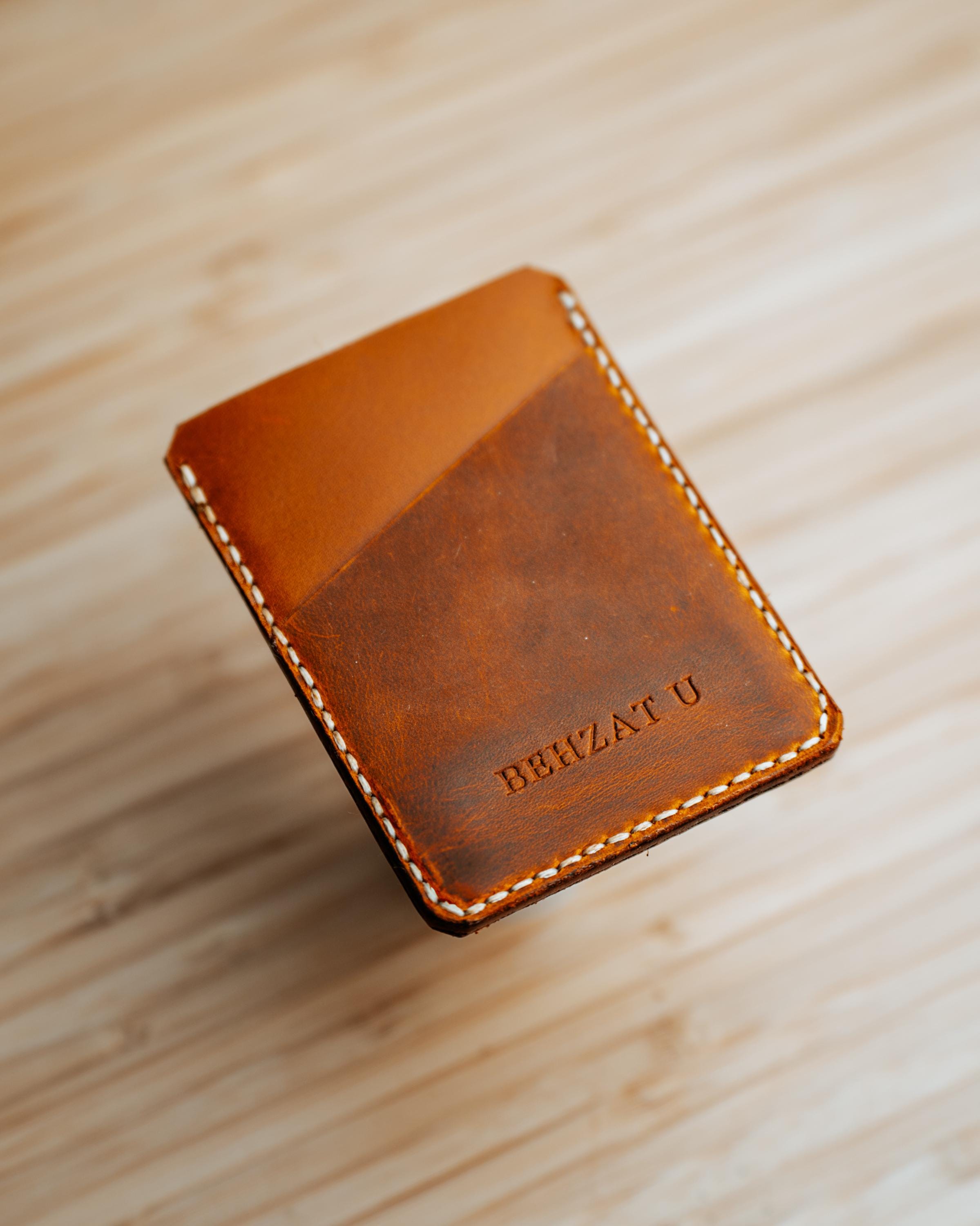Minimalist Leather Front Pocket Wallet – Handmade Slim Card Holder, Everyday Carry