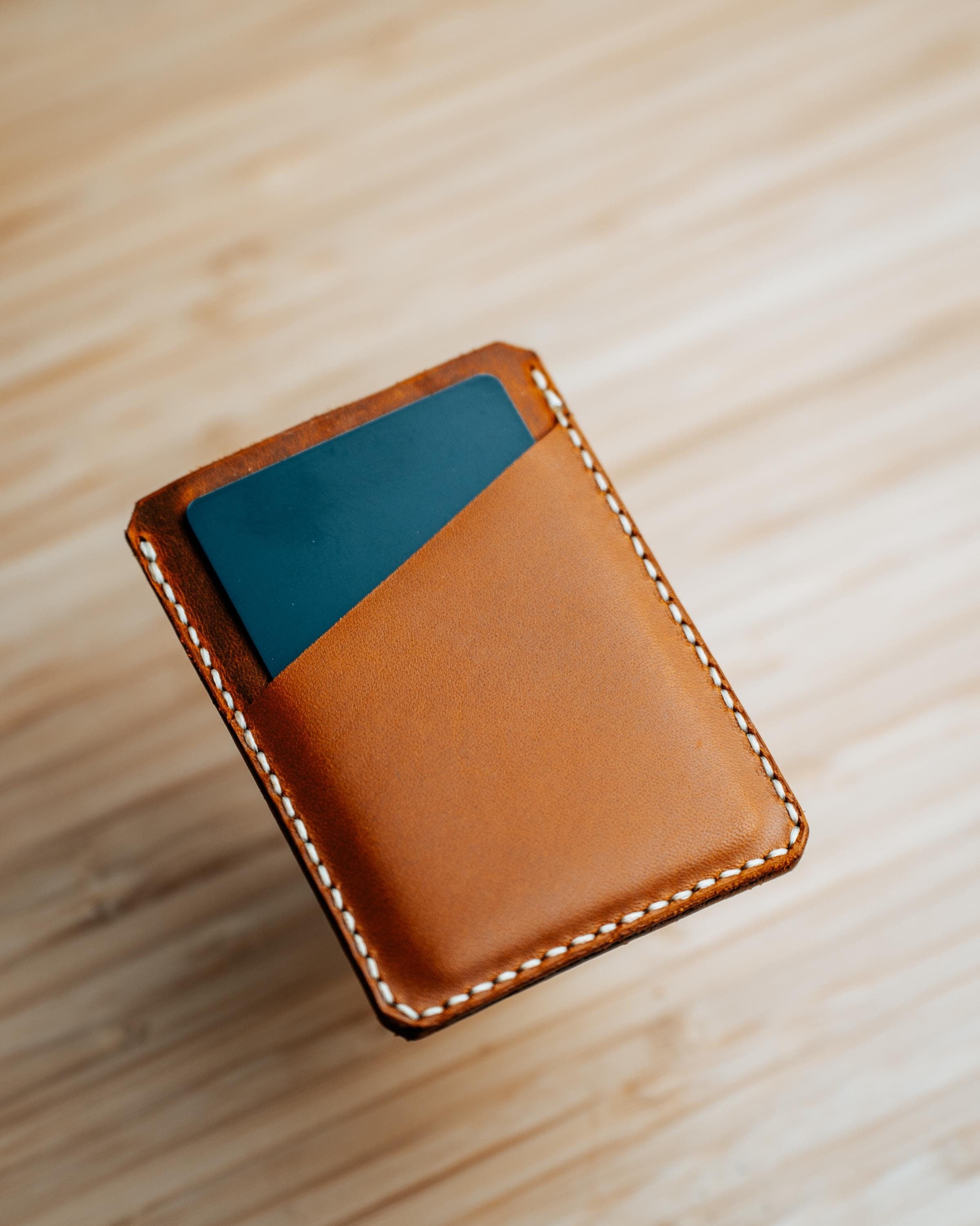 Minimalist Leather Front Pocket Wallet – Handmade Slim Card Holder, Everyday Carry