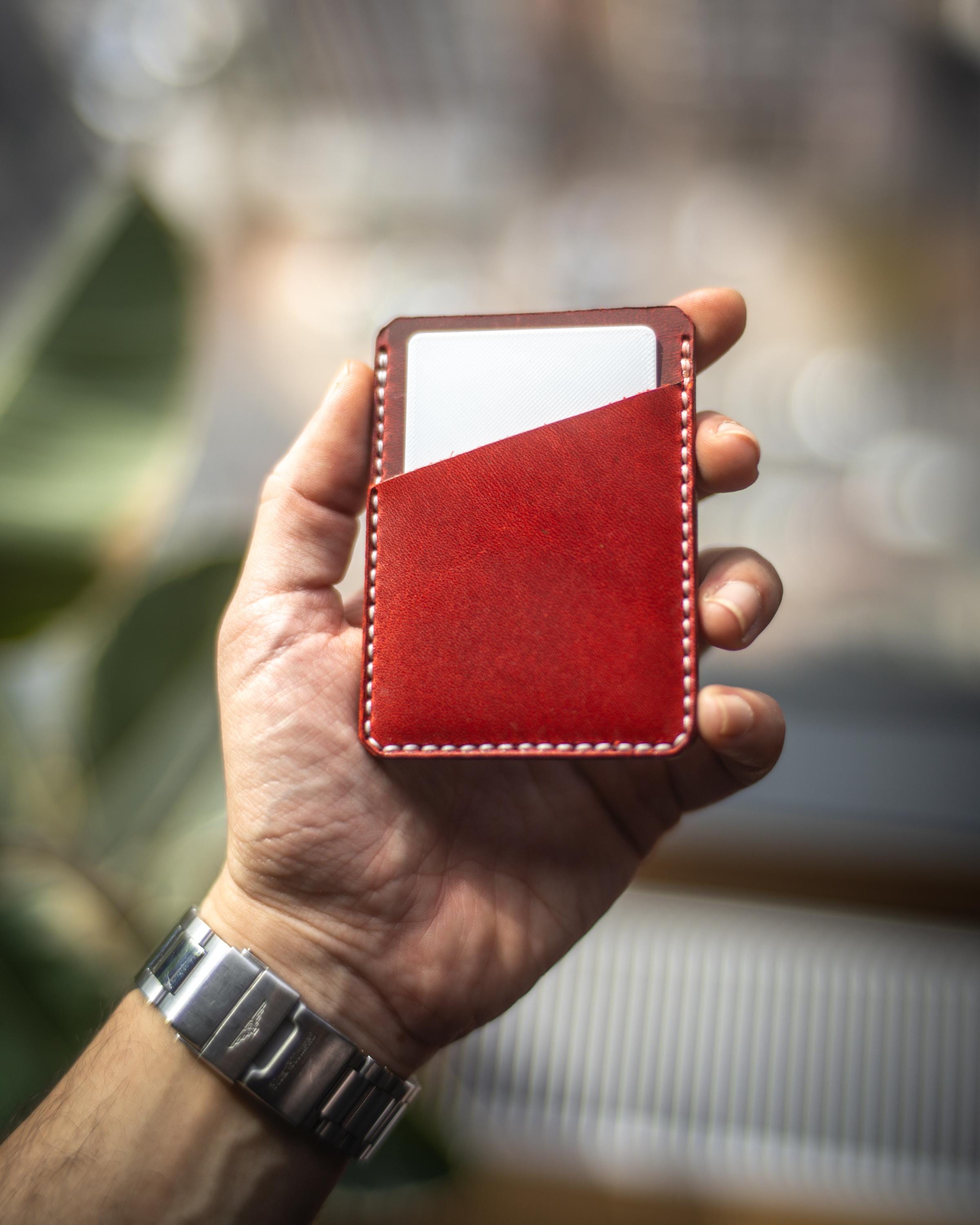 Minimalist Leather Front Pocket Wallet – Handmade Slim Card Holder, Everyday Carry