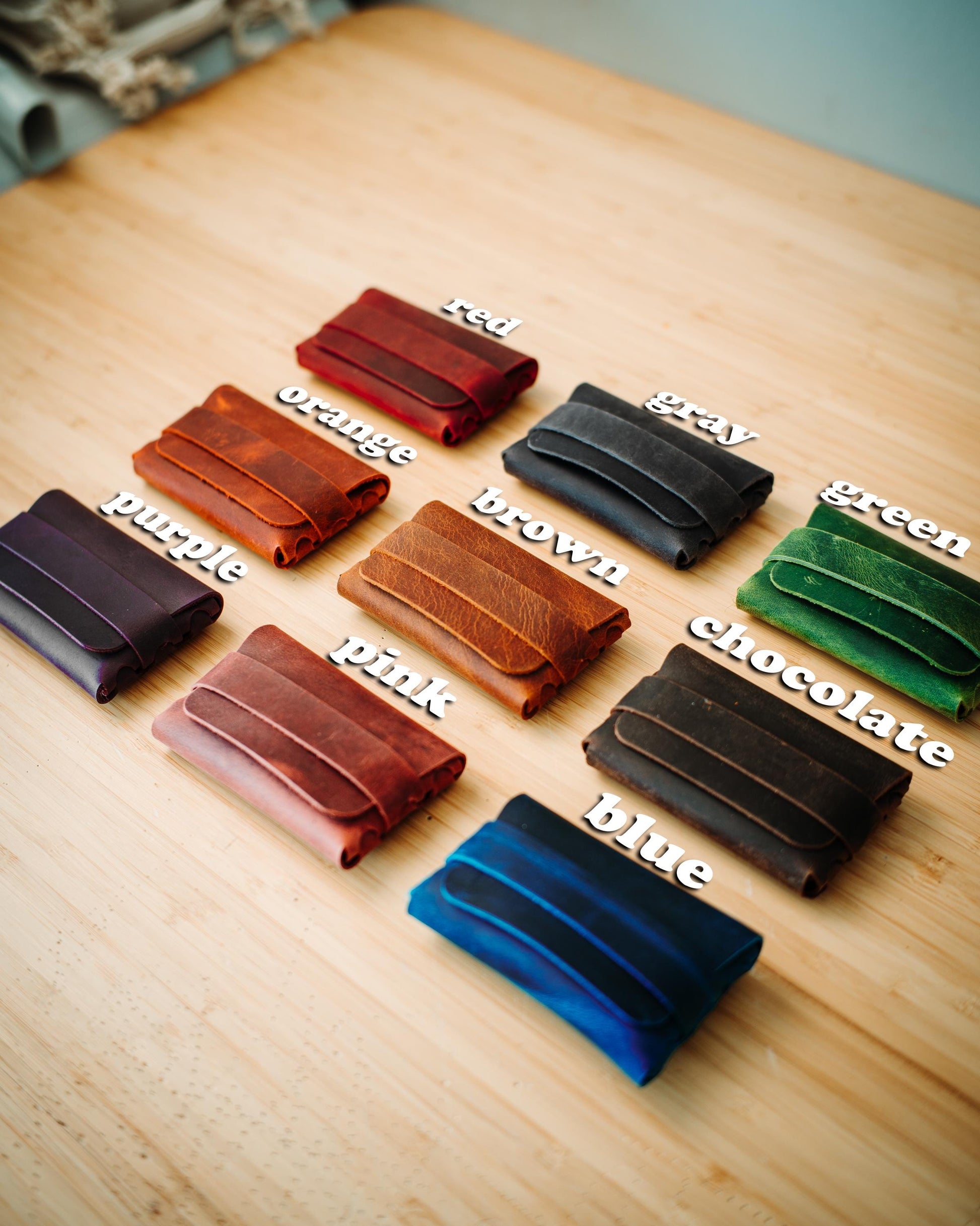 Double Color Leather Wallet – Soft Leather Edition, Handmade Minimalist Card Holder