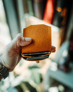 Glossy EDC Leather Wallet – Handmade Minimalist Cash & Card Holder