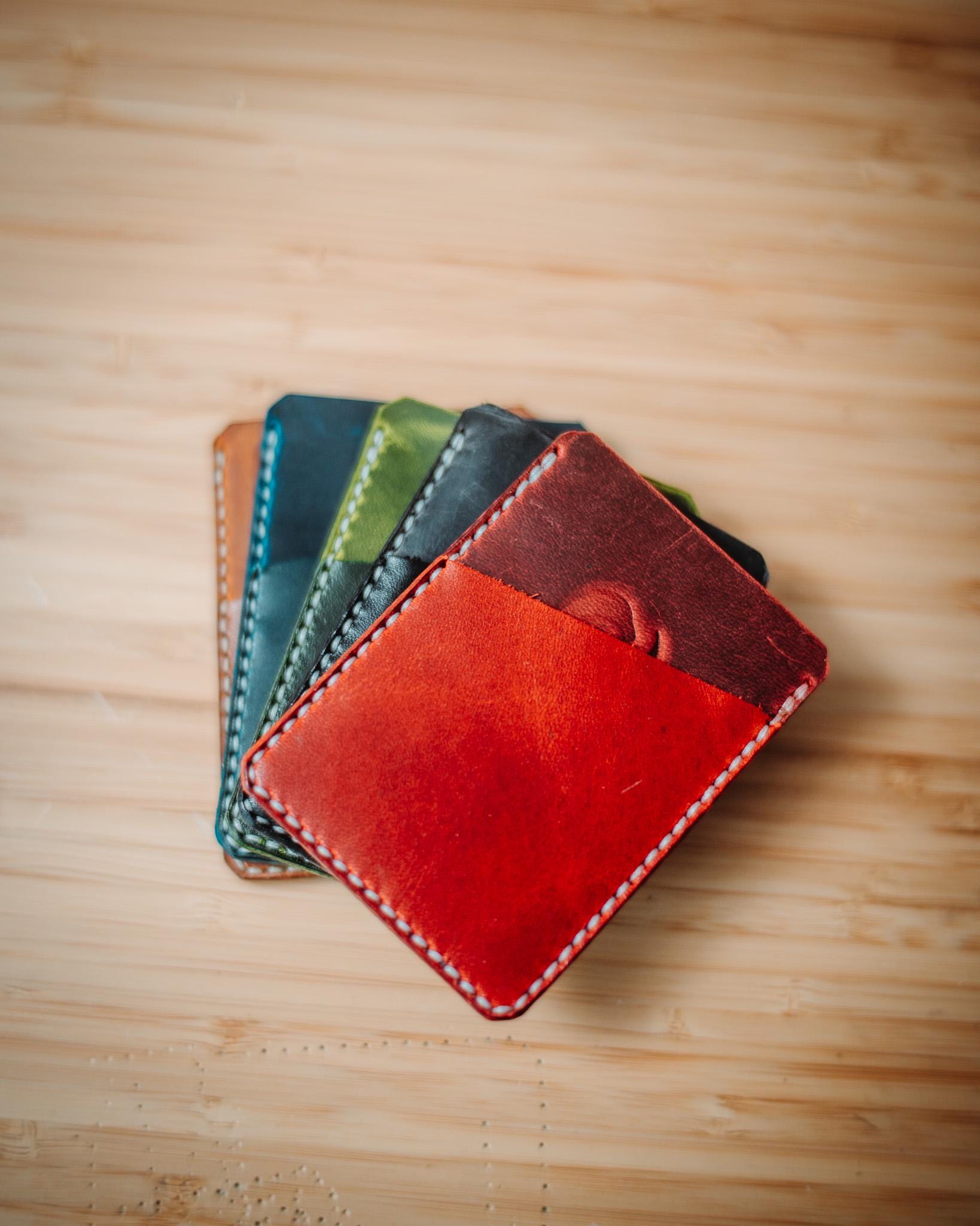 Minimalist Leather Front Pocket Wallet – Handmade Slim Card Holder, Everyday Carry