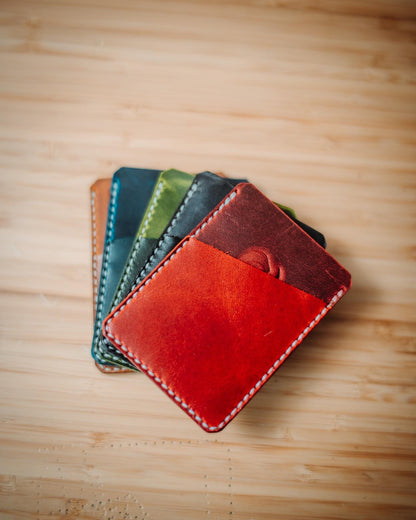 Minimalist Leather Front Pocket Wallet – Handmade Slim Card Holder, Everyday Carry