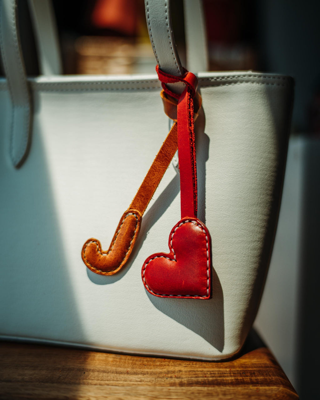 Glossy Leather Monogram Charm – Handmade Personalized Letter Keychain, Purse Accessory