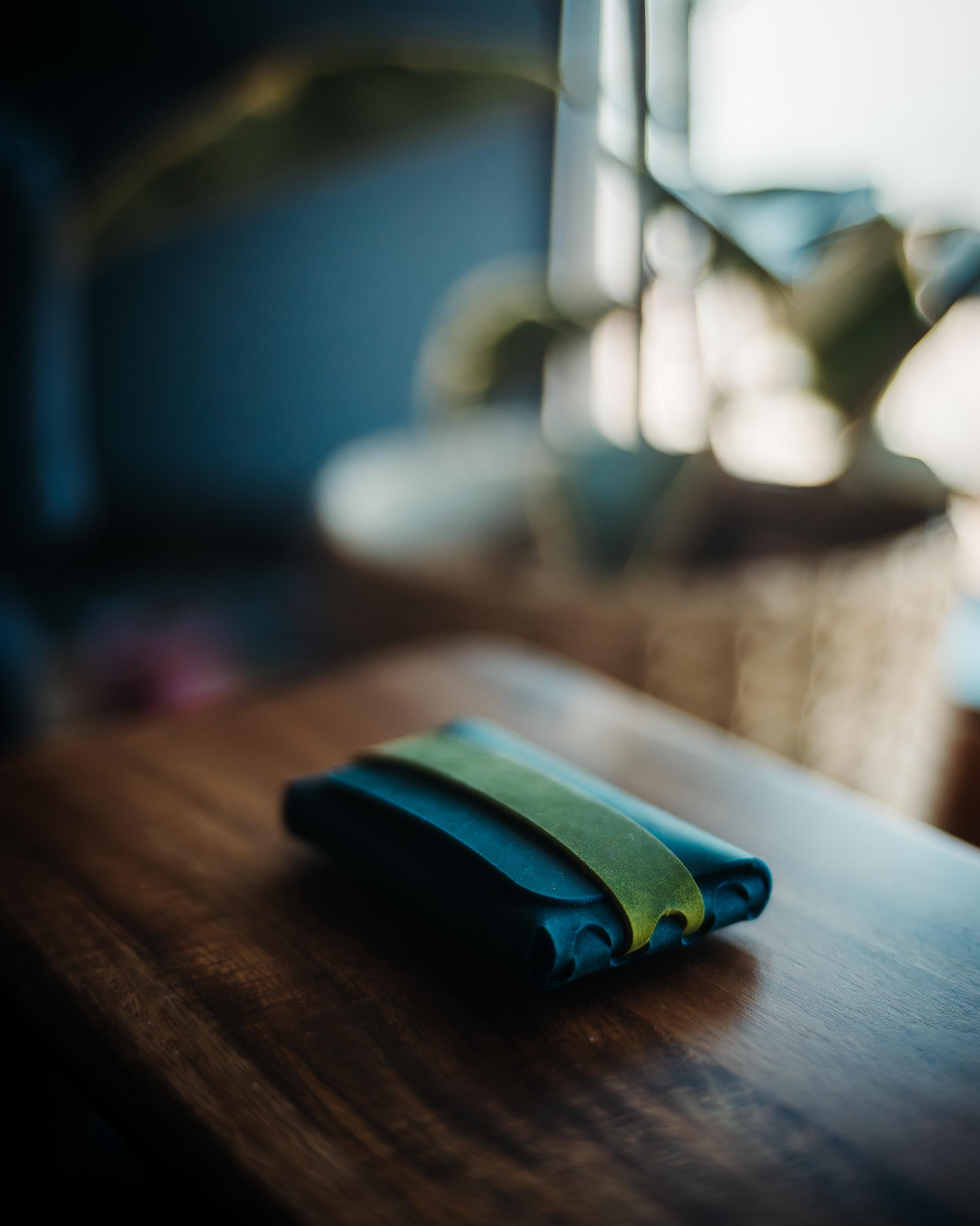 Double Color Leather Wallet – Soft Leather Edition, Handmade Minimalist Card Holder