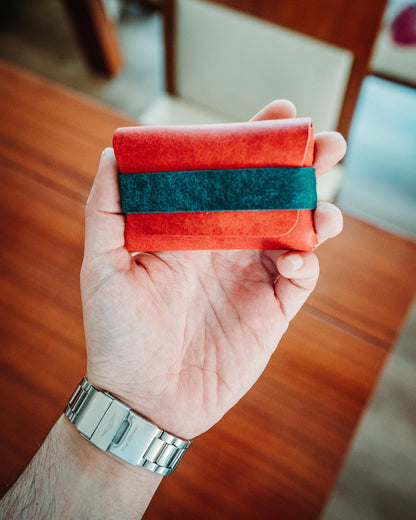 Pueblo Double Color Leather Wallet – Handmade Minimalist Card Holder