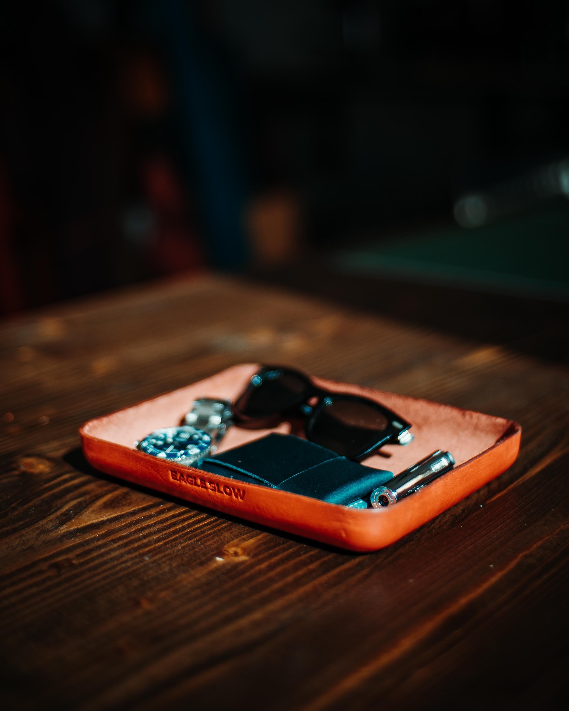 Handmade Leather Catchall Tray