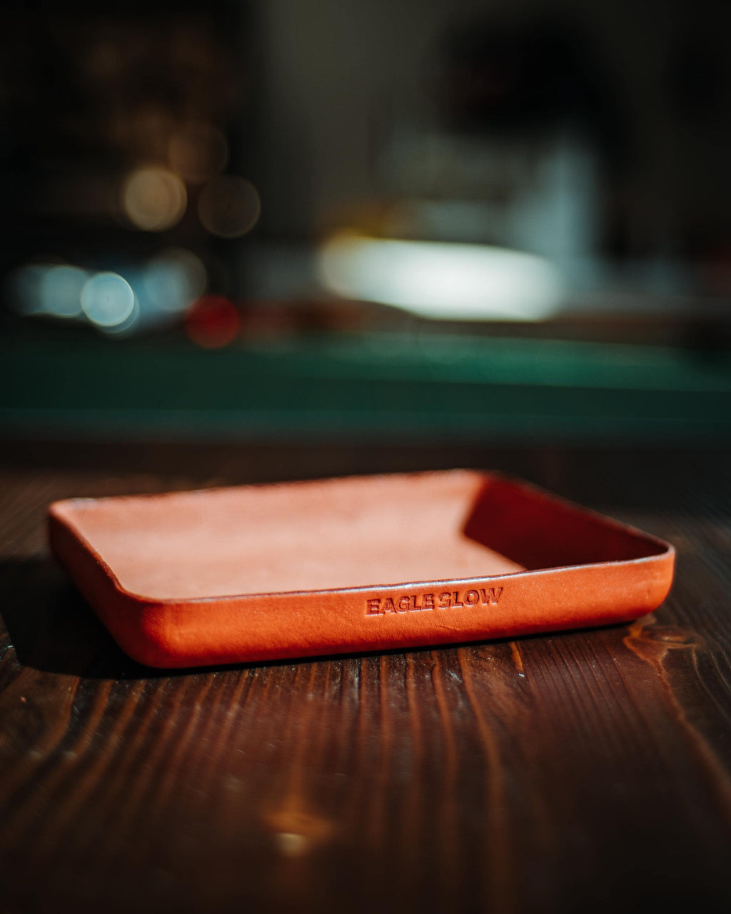 Leather Catchall Tray, Cognac Valet Tray, Handmade Desk Organizer