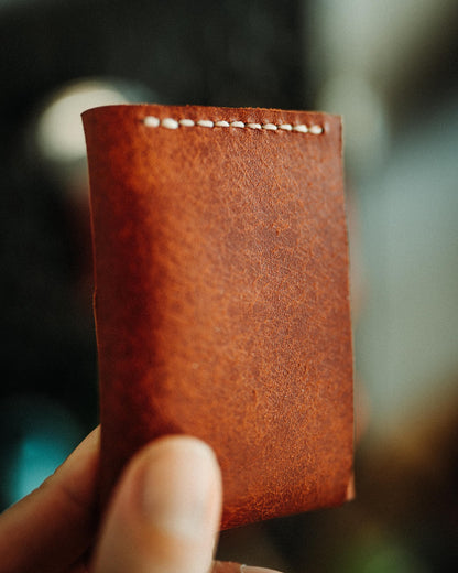 World’s Most Minimalist Wallet – Snap Pueblo Edition, Handmade Leather Card Holder