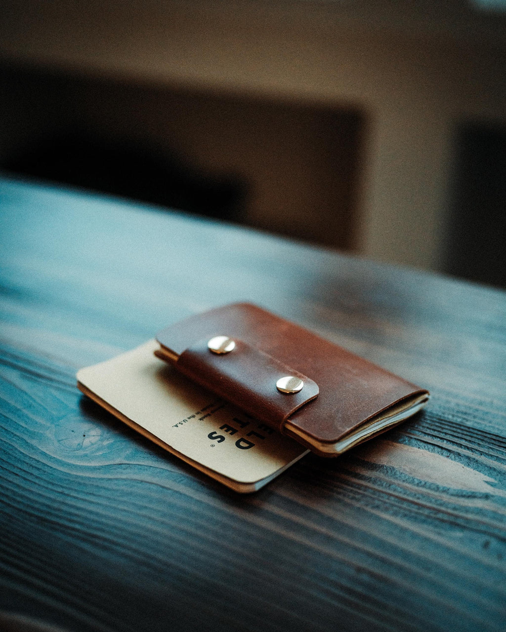 Handmade Leather Field Notes Cover with Pen Compartment