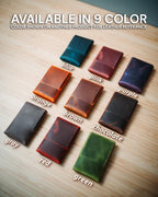 World’s Most Minimalist Leather Wallet – XL Edition, Slim Handmade Card Holder for Men & Women