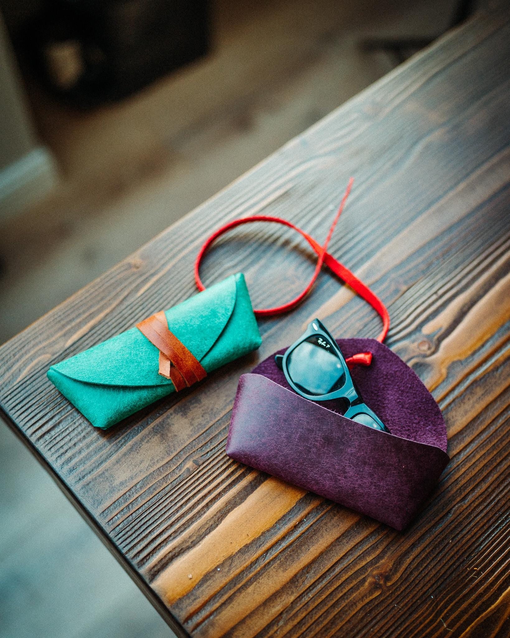 Pueblo Leather Sunglasses Case