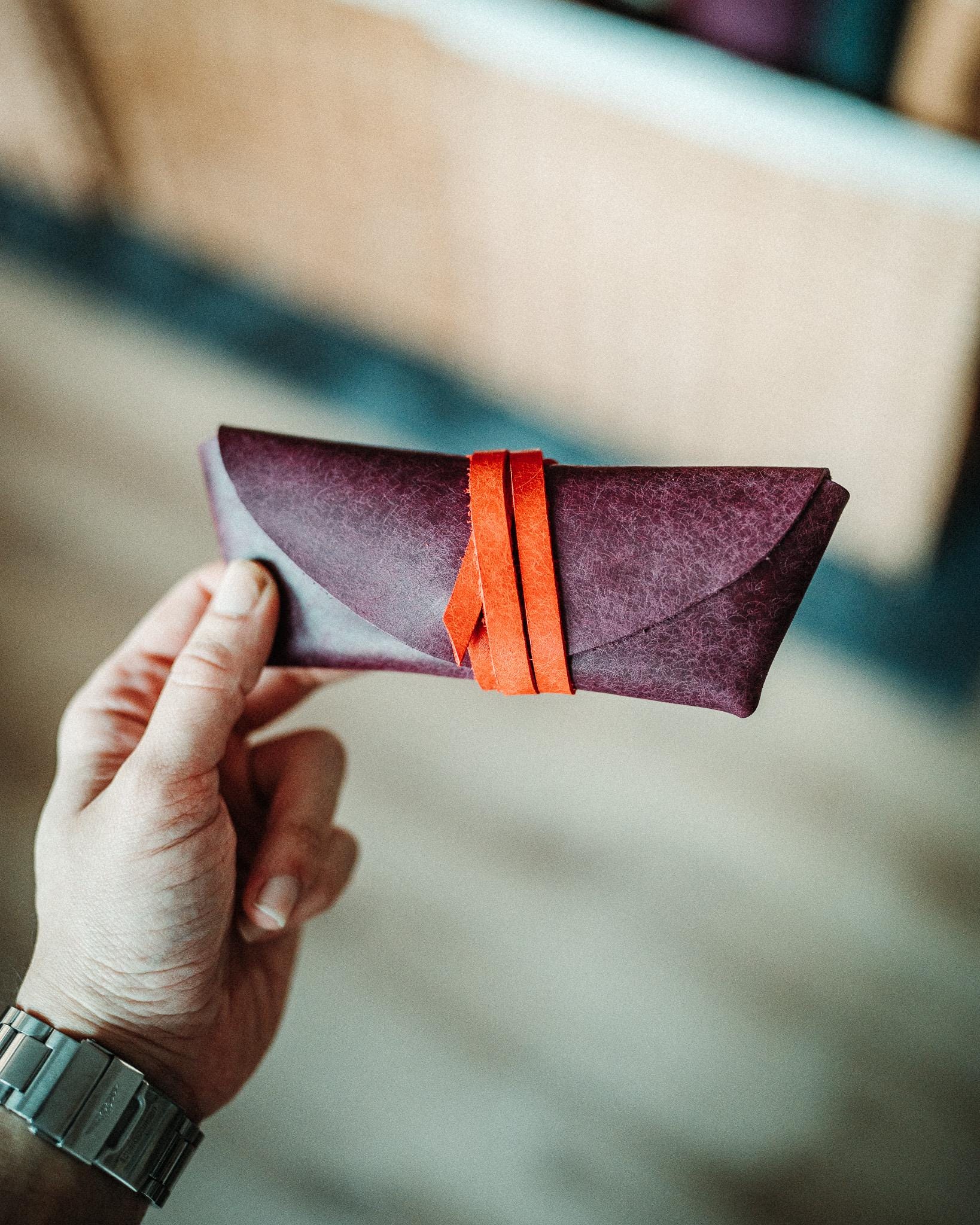 Pueblo Leather Sunglasses Case