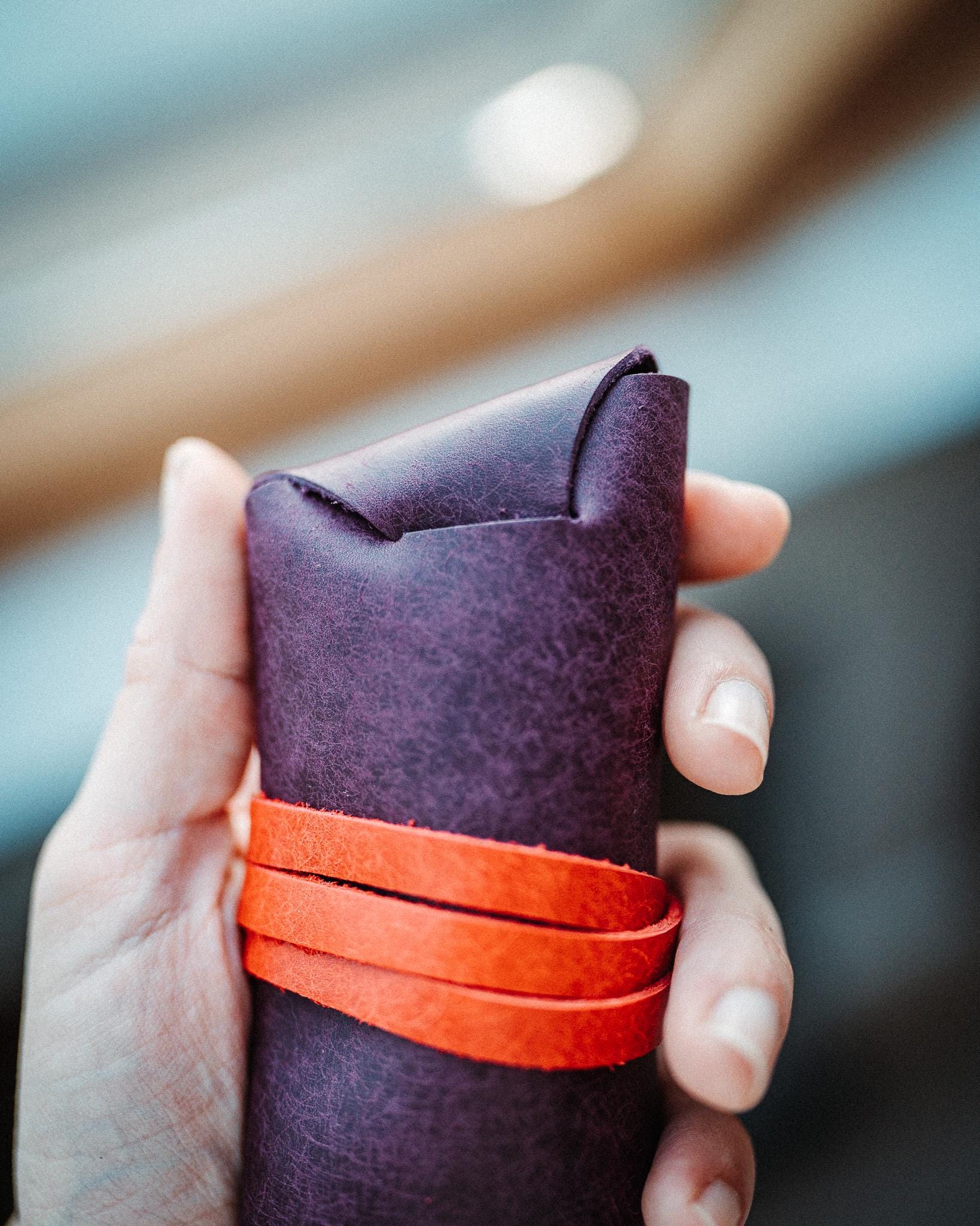 Pueblo Leather Sunglasses Case