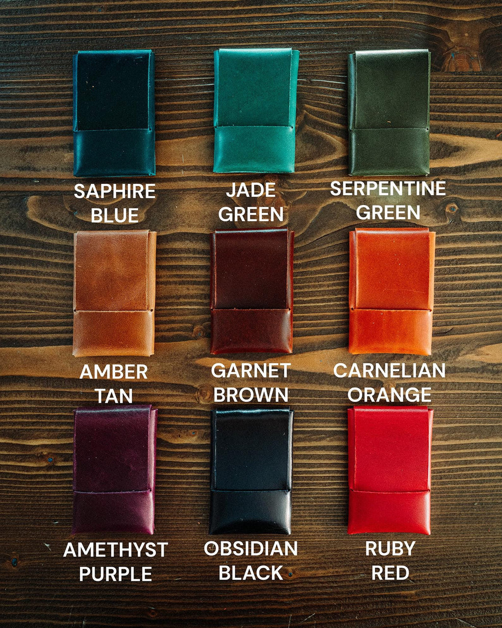 Glossy Leather Minimalist Wallet – Slim Handmade Card Holder for Men & Women