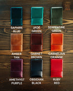 Glossy Leather Minimalist Wallet – Slim Handmade Card Holder for Men & Women