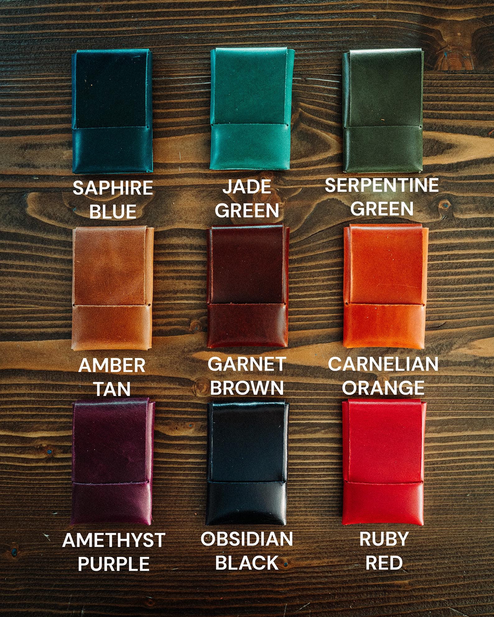 Glossy Leather Minimalist Wallet – Slim Handmade Card Holder for Men & Women