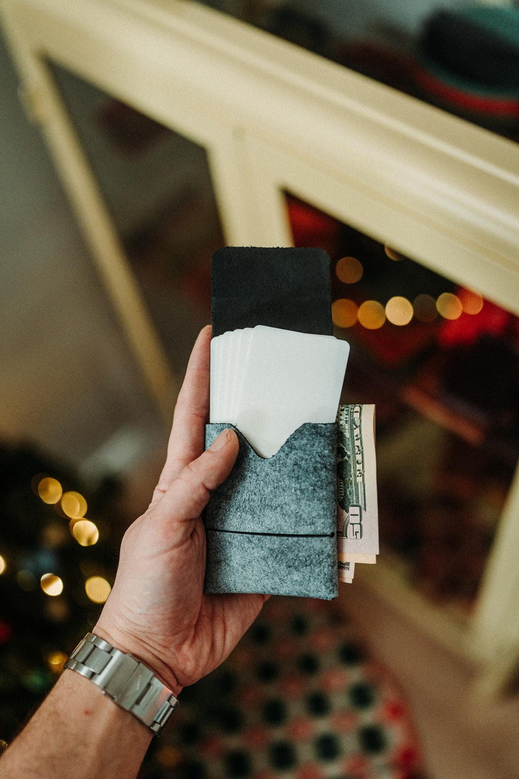 World’s Most Minimalist Cash Wallet - Black Pueblo Ghost Edition