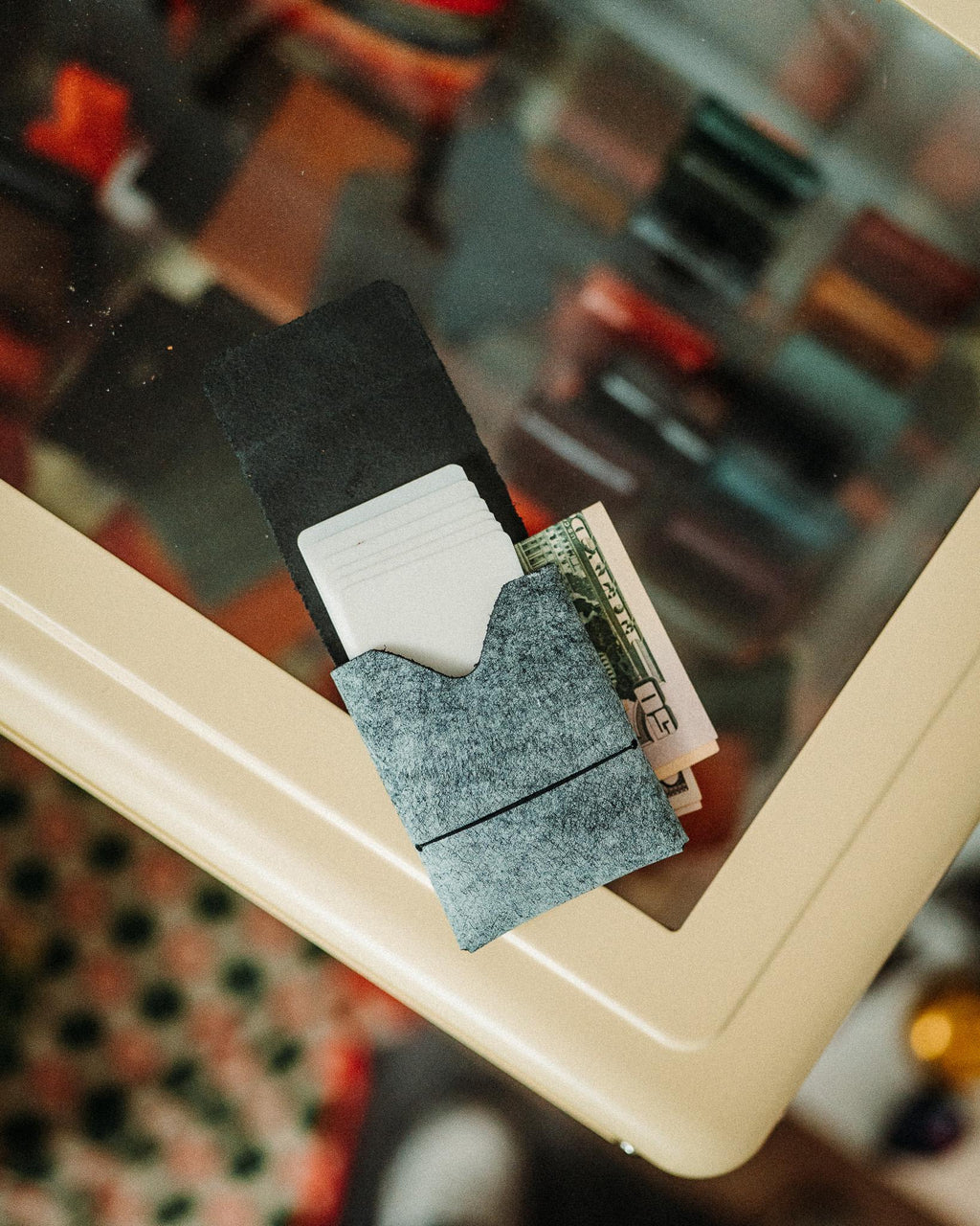 World’s Most Minimalist Cash Wallet - Black Pueblo Ghost Edition