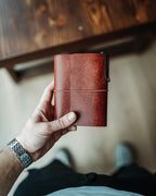 Handmade Pueblo Leather Notebook Cover – Triple Capacity & Pen Loop