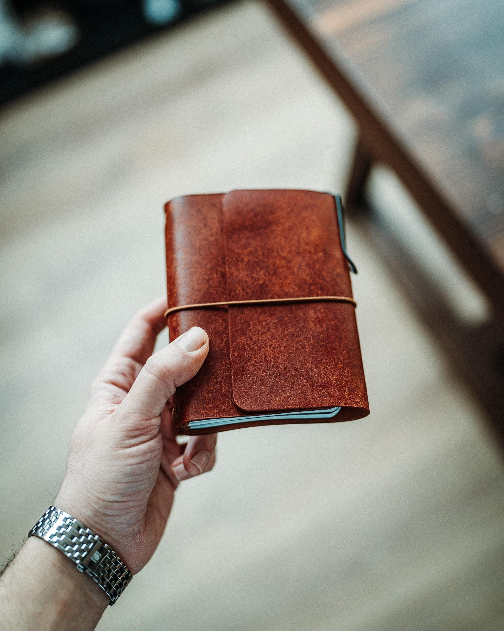 Handmade Pueblo Leather Notebook Cover – Triple Capacity & Pen Loop