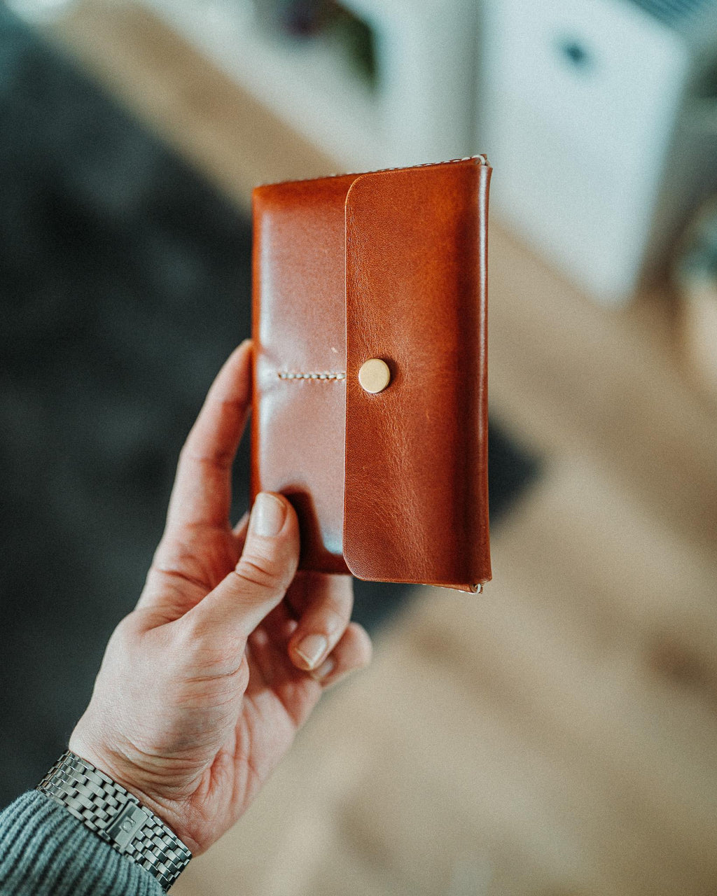 Leather Passport Wallet with Field Notes Holder – Handmade Minimalist Travel Organizer