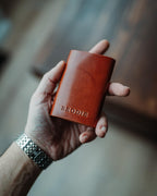 Minimalist Cash Wallet - Handmade Card Holder with Gloss Leather