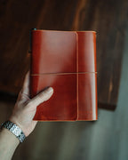Full Grain Leather Notebook Cover, Handmade Buttero A5 Journal Sleeve