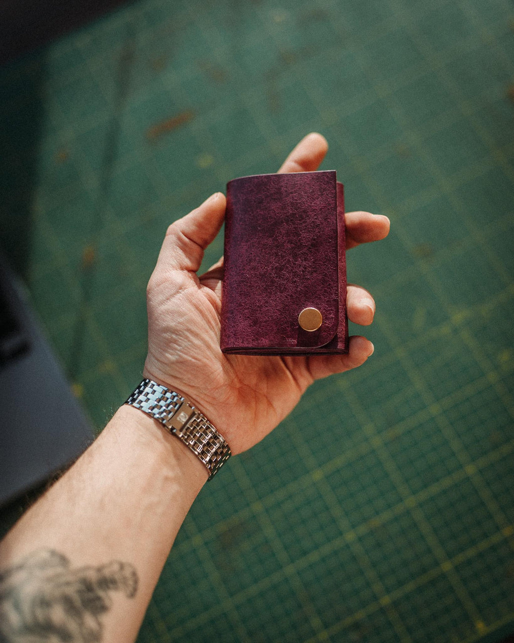 Full Grain Pueblo Leather Cash Wallet, Slim Minimalist Card Holder
