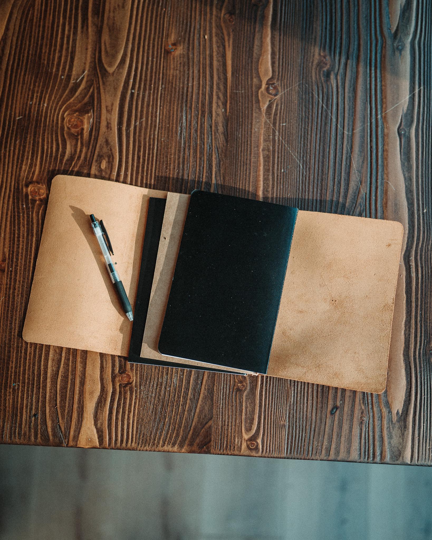Full Grain Leather Notebook Cover, Handmade Buttero A5 Journal Sleeve