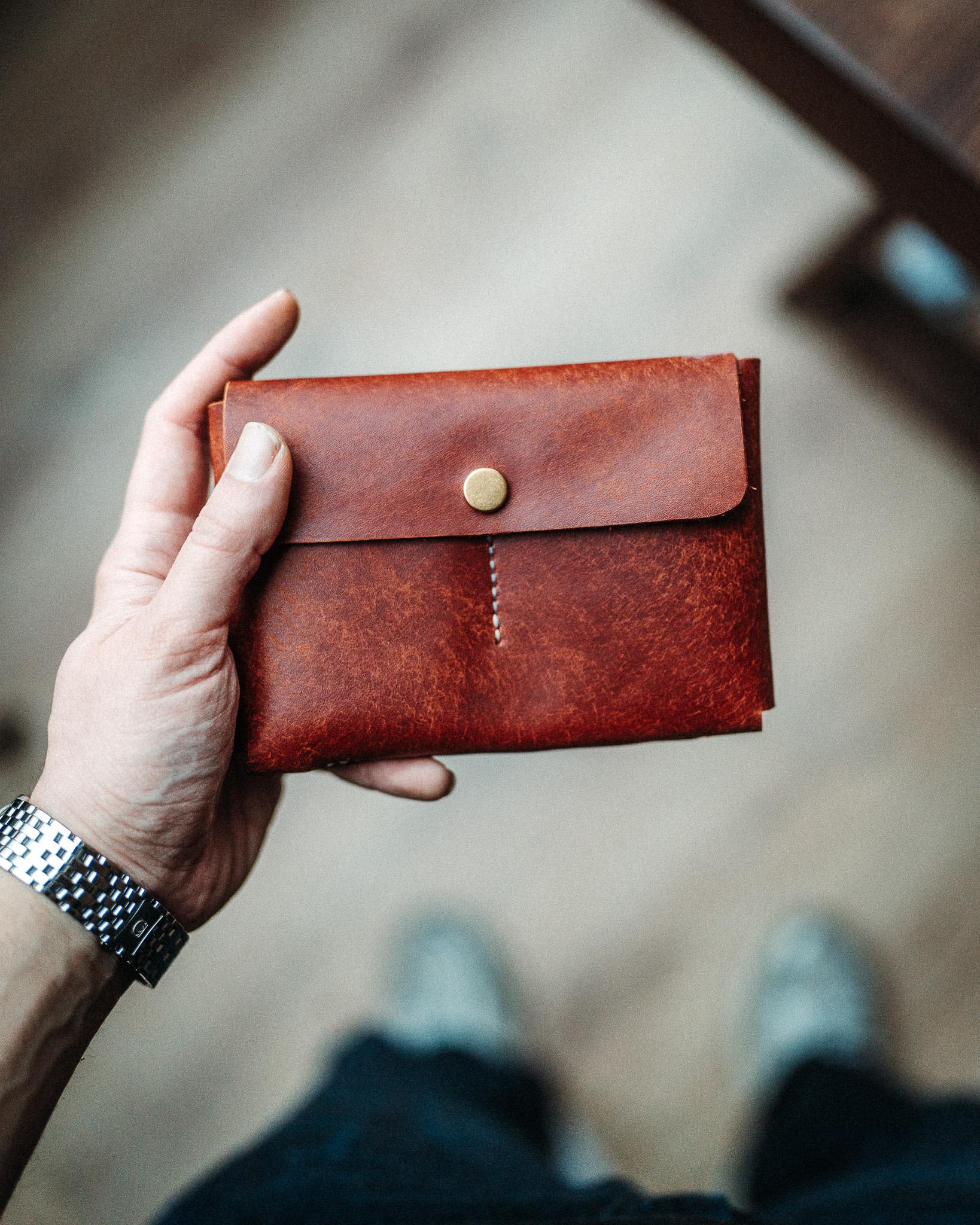 Full Grain Pueblo Leather Passport Wallet, Secure Travel Card Organizer