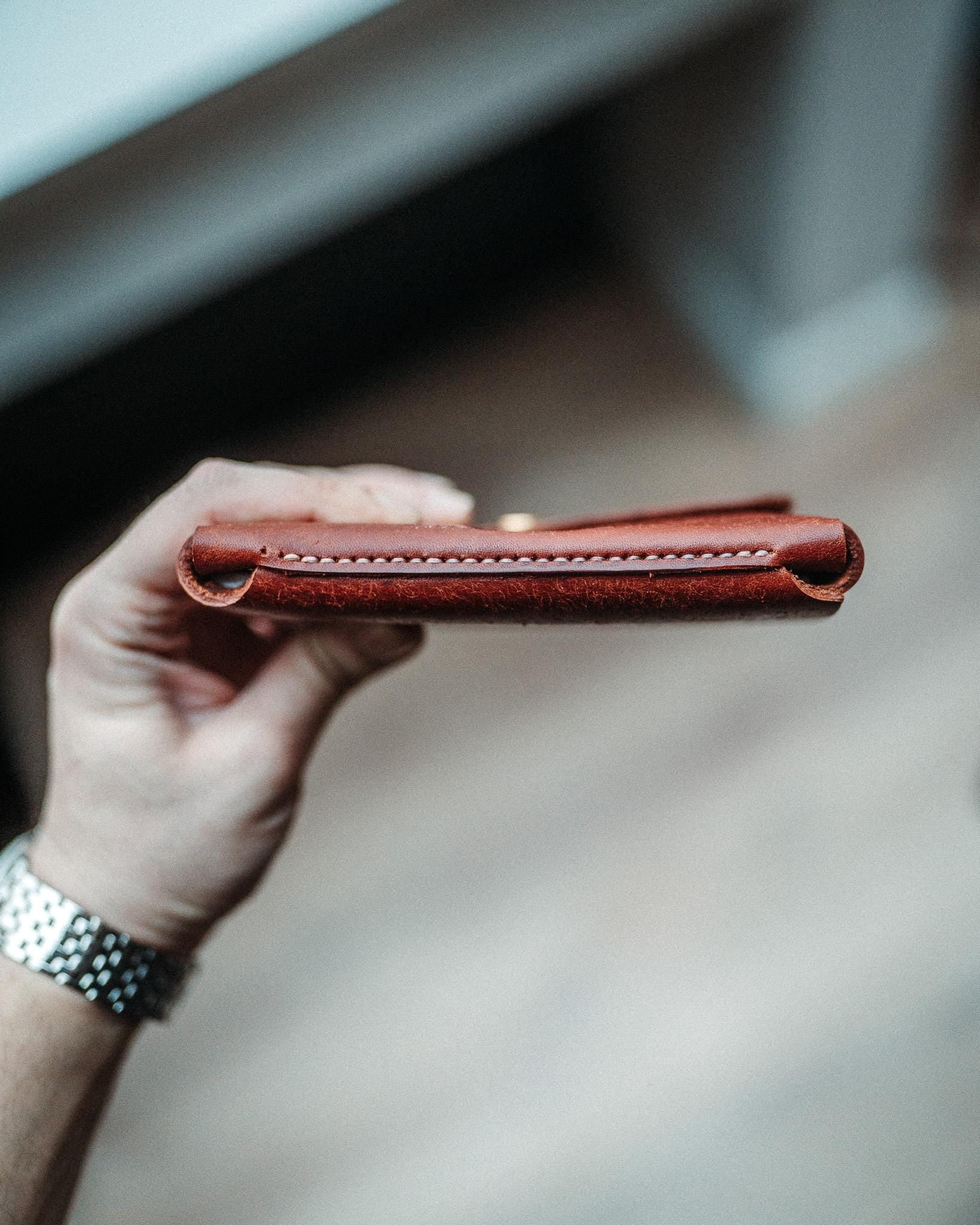 Full Grain Pueblo Leather Passport Wallet, Secure Travel Card Organizer