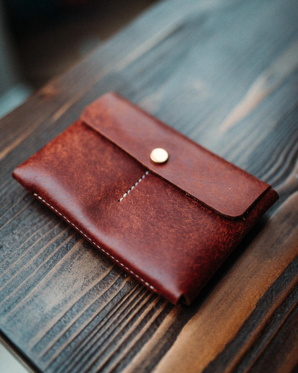 Full Grain Pueblo Leather Passport Wallet, Secure Travel Card Organizer