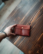 Full Grain Pueblo Leather Passport Wallet, Secure Travel Card Organizer